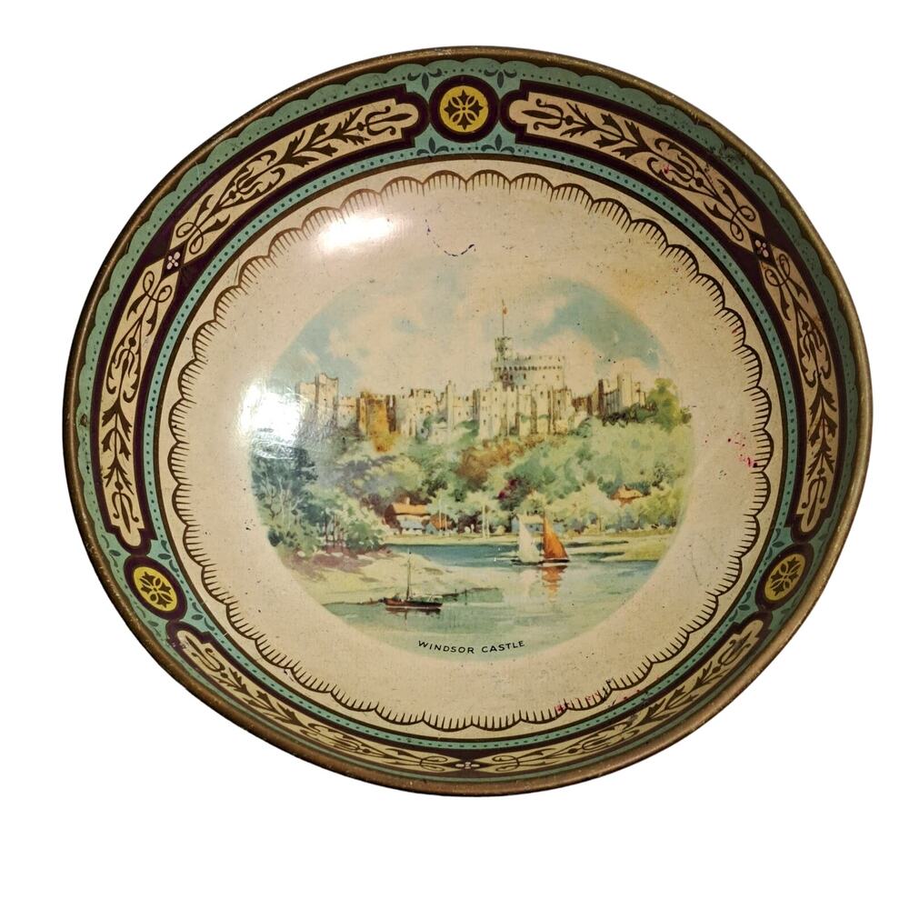 Baret Ware Vintage Regal Compote Tin Bowl Windsor Caernarvon Alnwick Castles